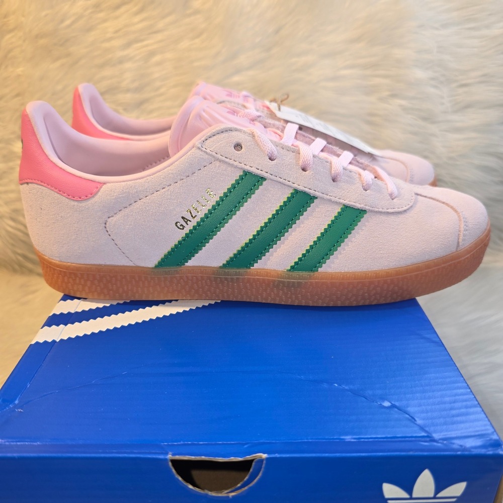 adidas Gazelle J Youth 6 Women's 7 Clear Pink Court Green JP7128 NIB